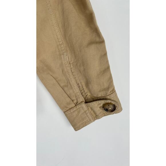 Loft Twill Cargo Utility Jacket Womens Size Small Cotton Linen Long Sleeve New - Picture 8 of 12